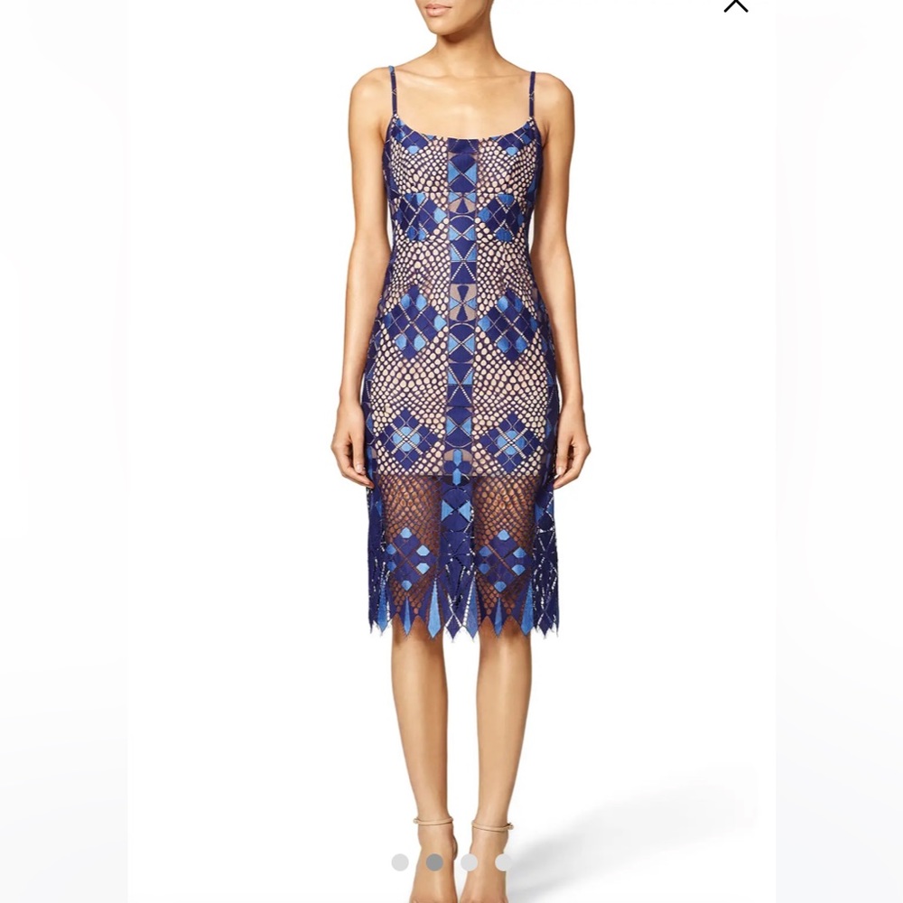 BCBGMAXAZRIA Alese Geometric Lace Dress
